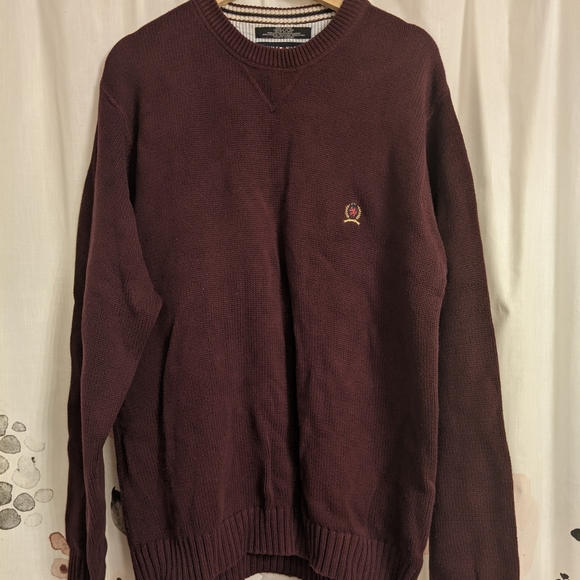 Vintage Tommy Hilfiger Knit Sweater Maroon L